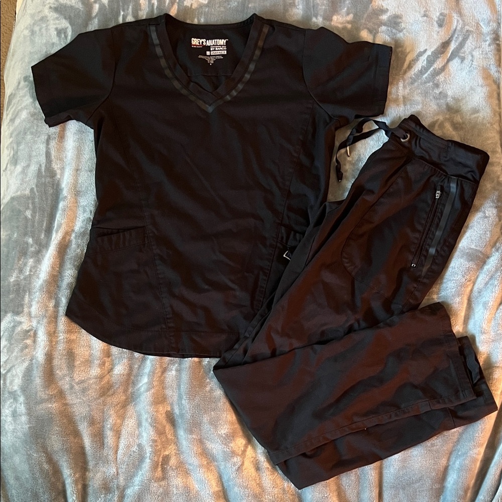 Grey's Anatomy Black Professional Scrub Set